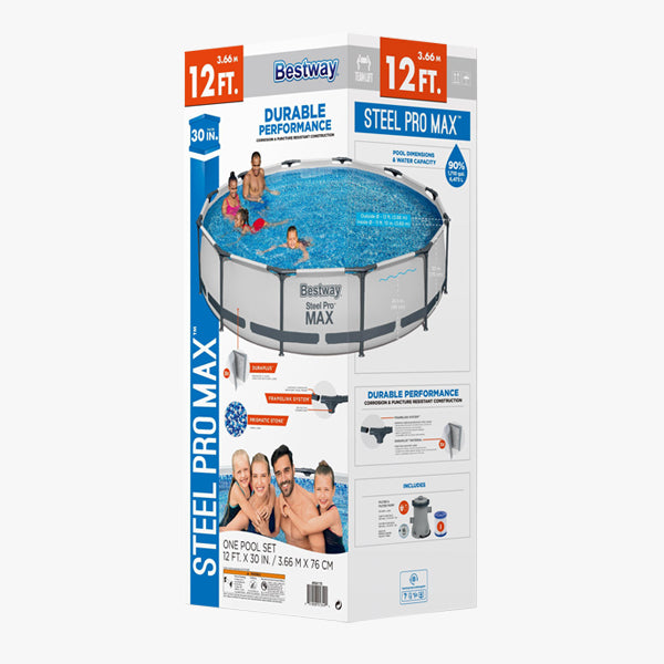 BIGSKU outdoor pool supplies Bestway Steel Pro Frame pool 12' packaging