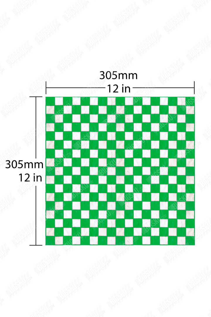 BIGSKU Dry Wax Paper  - Green Checker