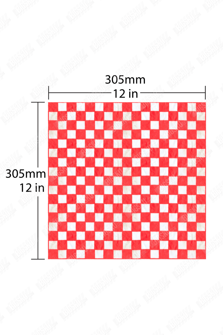 BIGSKU Dry Wax Paper  - Red Checker